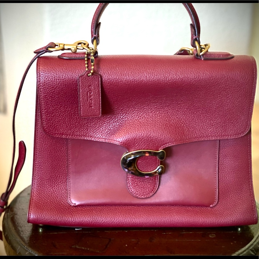 Coach Tabby Resin Deep Red Leather Handbag